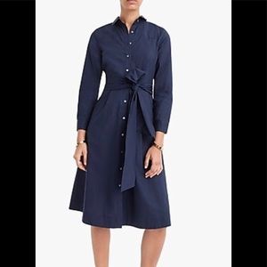 Never worn j crew ,Tie waist shirt dress